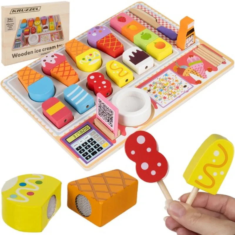 KRUZZEL Drevený obchod zmrzlina 3D Puzzle