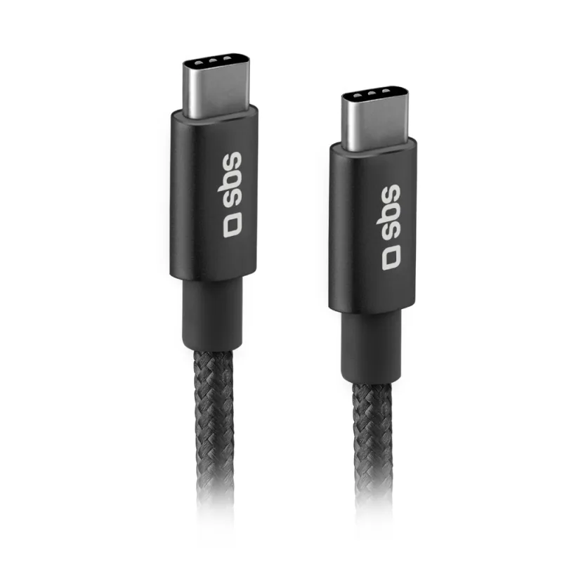 SBS TECABLETCC20BK Kábel USB-C – USB-C 25 W napájanie 1,5 m – sivý