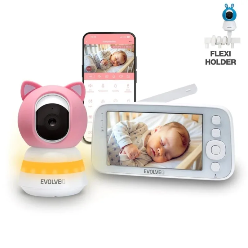 EVOLVEO Baby Monitor N5 - Set videoopatrovateľky s 360 ° dohľadom,…