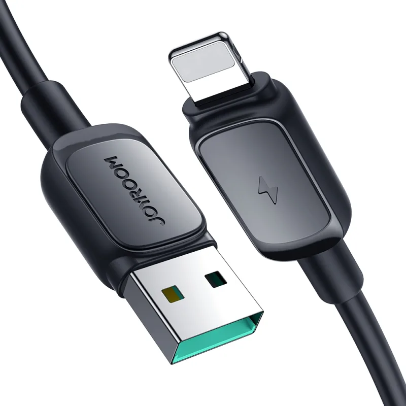 Viacfarebný kábel Joyroom A14 Lightning /USB-A 2.4A 1,2 m – čierny