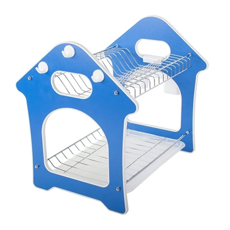 VERK Odkvapkávač dvojposchodový Domček 27x39x38cm modrý