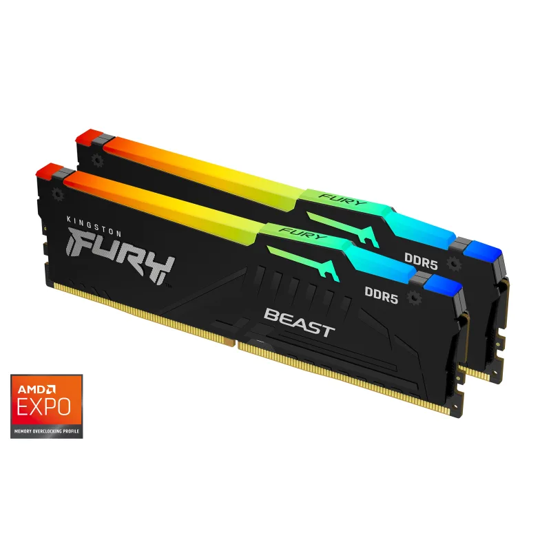 Kingston FURY Beast EXPO/ DDR5/ 32GB/ 5600MHz/ CL36/ 2x16GB/ RGB/ Black…