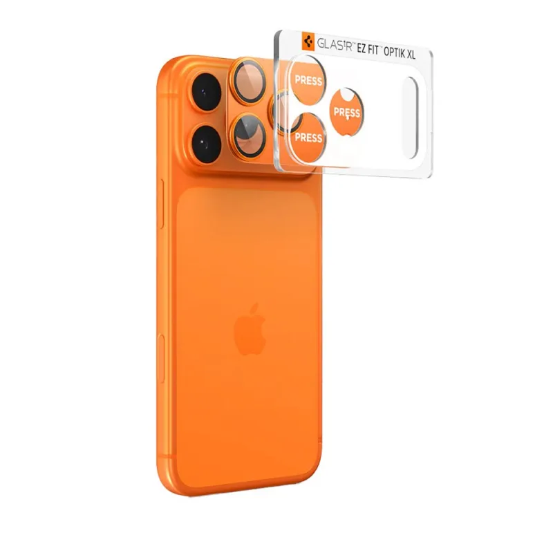 Spigen Glass tR EZ Fit Optik Pro XL pre iPhone 17 Pro - Orange AGL10645