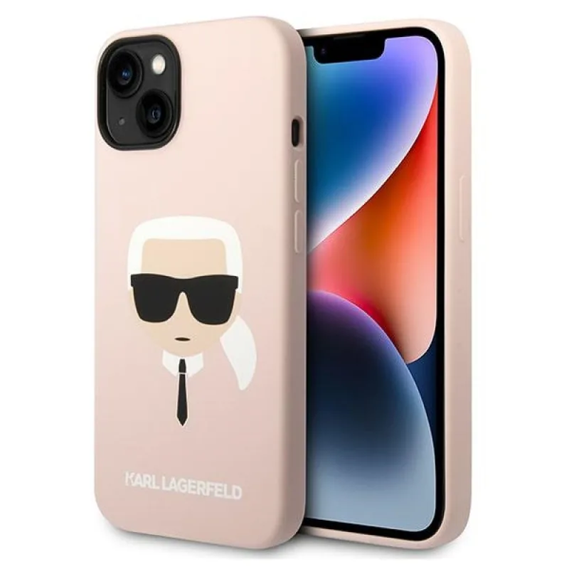 Karl Lagerfeld KLHCP14MSLKHLP iPhone 14 Plus 6,7 "pevné puzdro ružové/ružové silikónová Karlova hlava