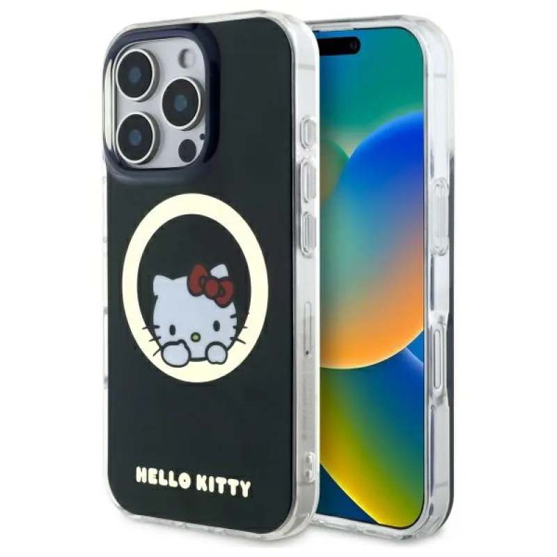 Puzdro Hello Kitty IML Sweet Kitty Magsafe na iPhone 16 Pro – čierne