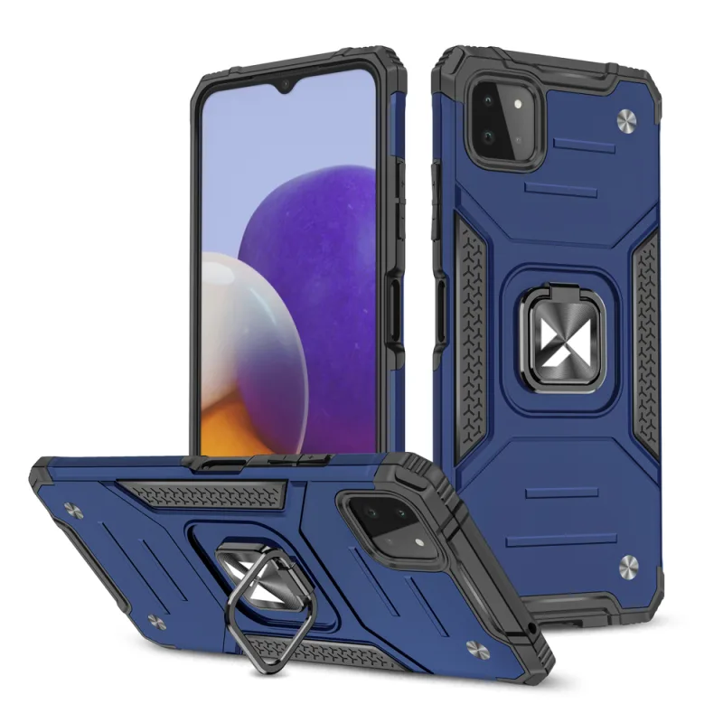 Wozinsky Ring Armor Case Kickstand Pevný odolný kryt pre Samsung Galaxy A22 4G modrý