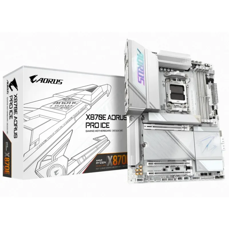 Gigabyte AORUS X870E PRO ICE, AMD X870E, AM5, 4xDDR5, ATX