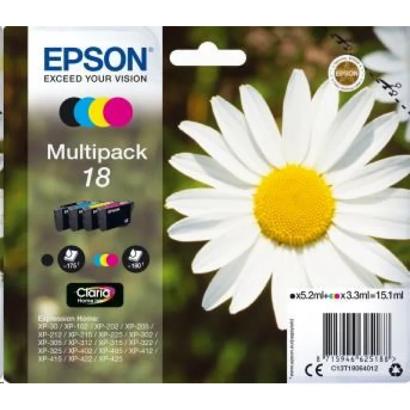Atrament EPSON Multipack 4-farebný "Daisy" 18 Claria Home Ink C13T18064012