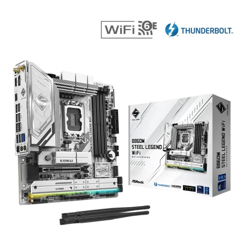 ASRock MB Sc LGA1851 B860M Steel Legend WiFi, Intel B860, 4xDDR5, …
