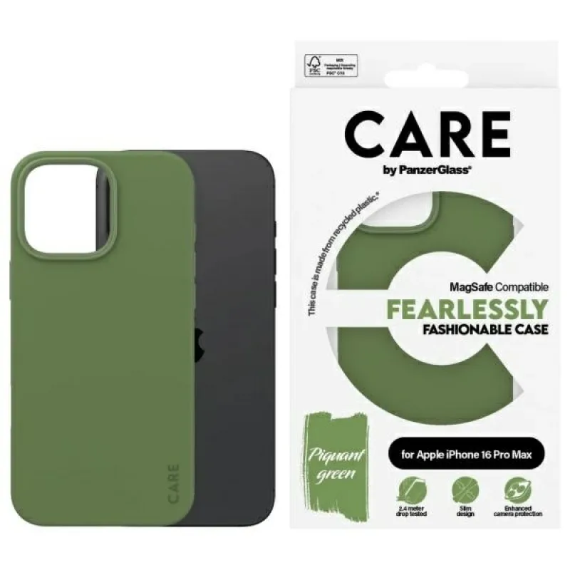 CARE by PanzerGlass Fashion Case MagSafe pre iPhone 16 Pro Max – zelené