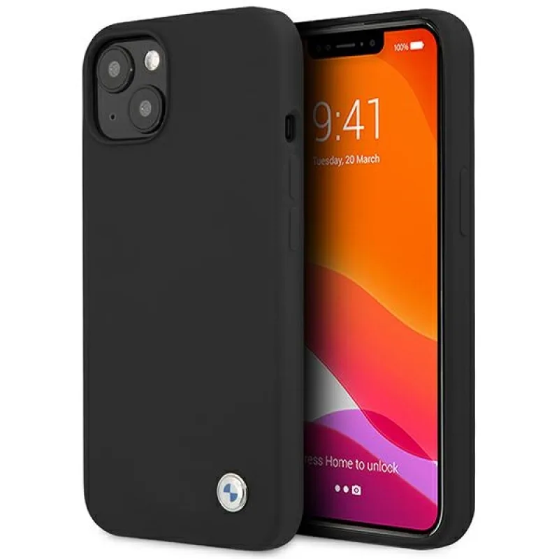 BMW Silicone Signature Case pre iPhone 13 - čierne