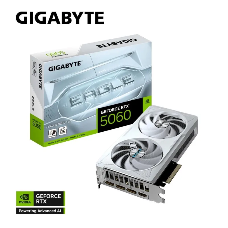 GIGABYTE VGA NVIDIA GeForce RTX 5060 EAGLE ICE OC 8G, 8G GDDR7, 3xDP, …