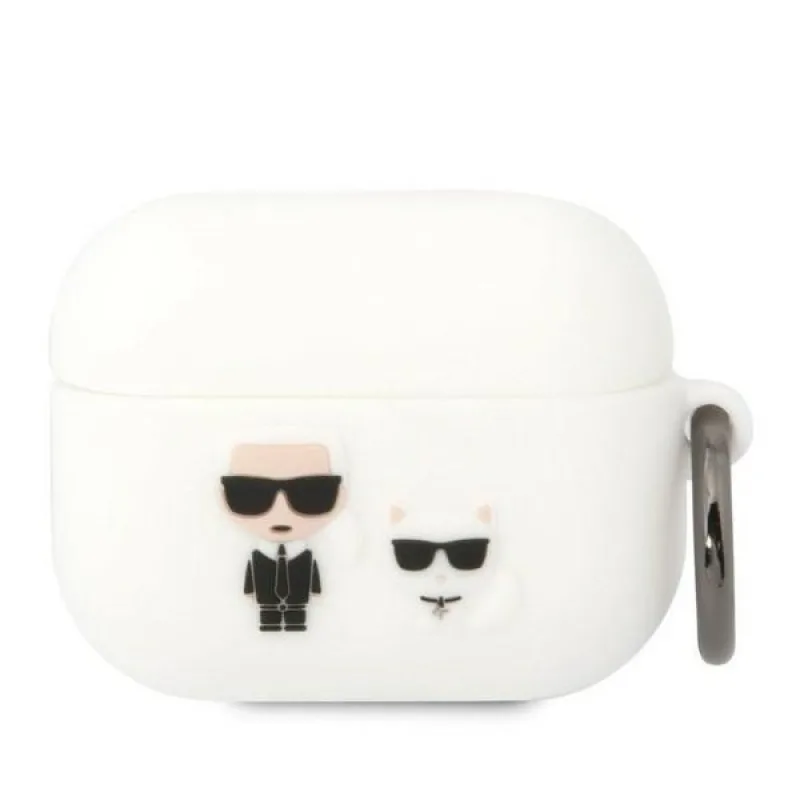 Karl Lagerfeld KLACAPSILKCW kryt AirPods Pro biely/biely Silikón Karl & Choupette