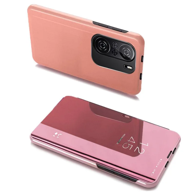 Kryt Clear View Case pre Xiaomi Redmi K40 Pro+ / K40 Pro / K40 / Poco F3 ružový