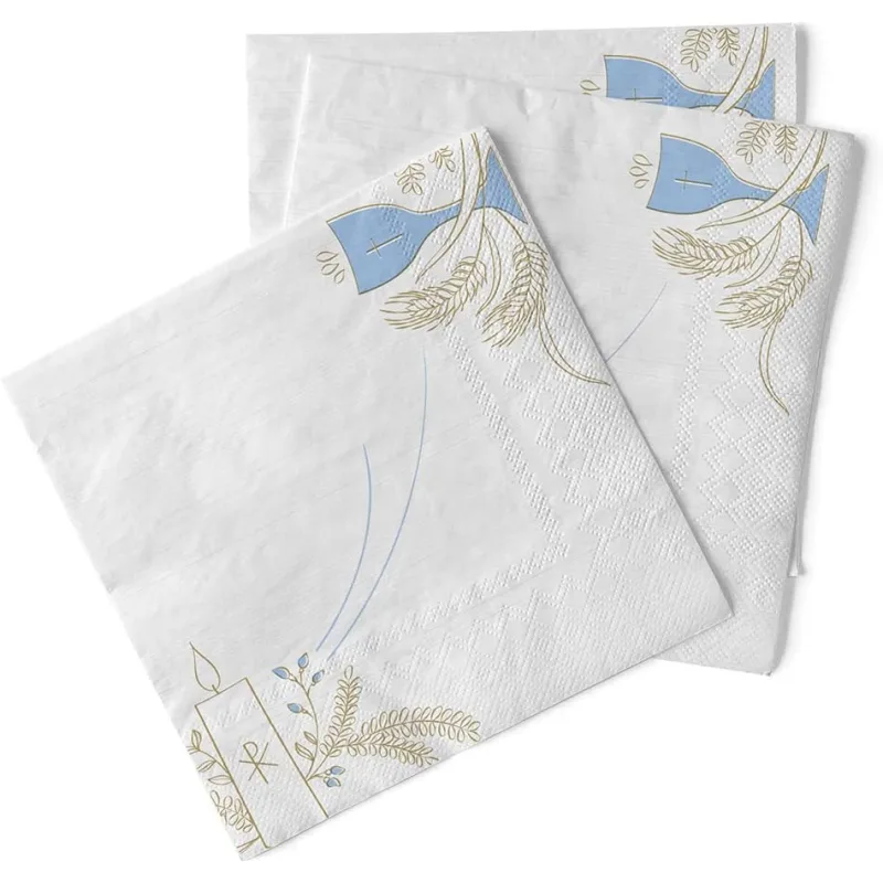 MANK 87093 obrúsky Tissue 33x33cm prvé sväté prijímanie modré 100ks