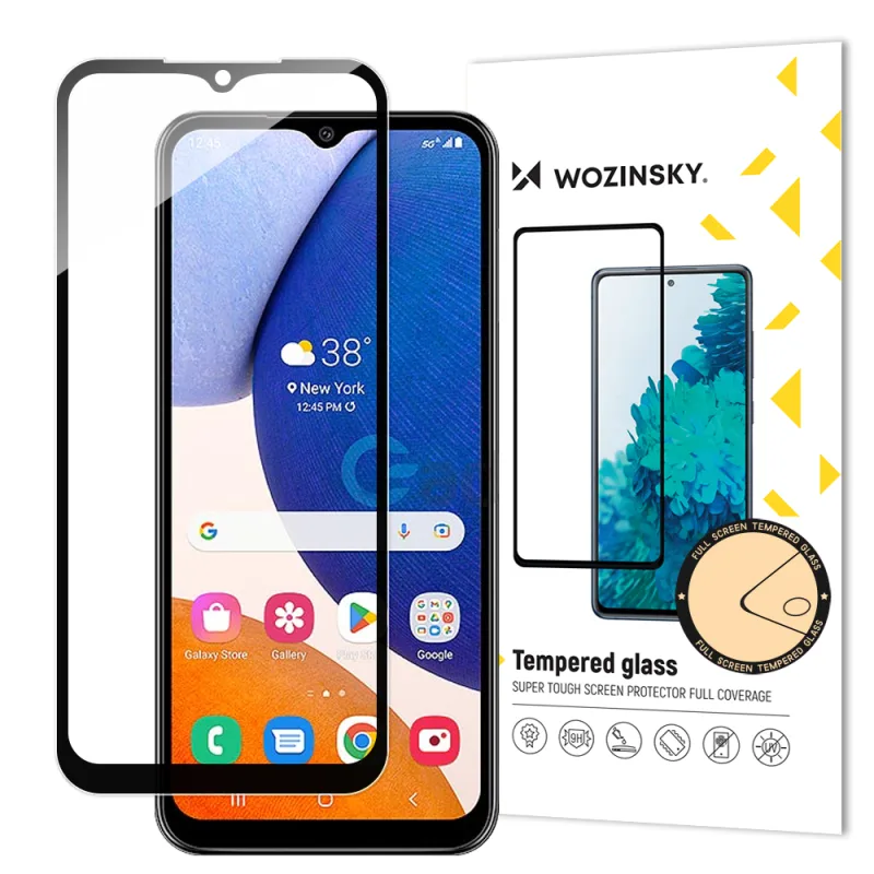 Wozinsky Celoplošné tvrdené sklo Samsung Galaxy A14 5G / A14 9H Celoobrazovkové tvrdené sklo s čiernym rámom