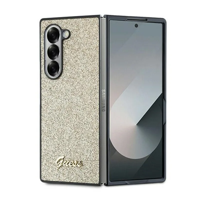 Puzdro Guess 4G Glitter Script pre Samsung Galaxy Z Fold 6 – zlaté