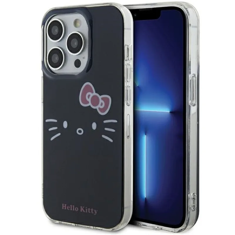 Obal Hello Kitty IML Kitty Face pre iPhone 14 Pro Max - čierny