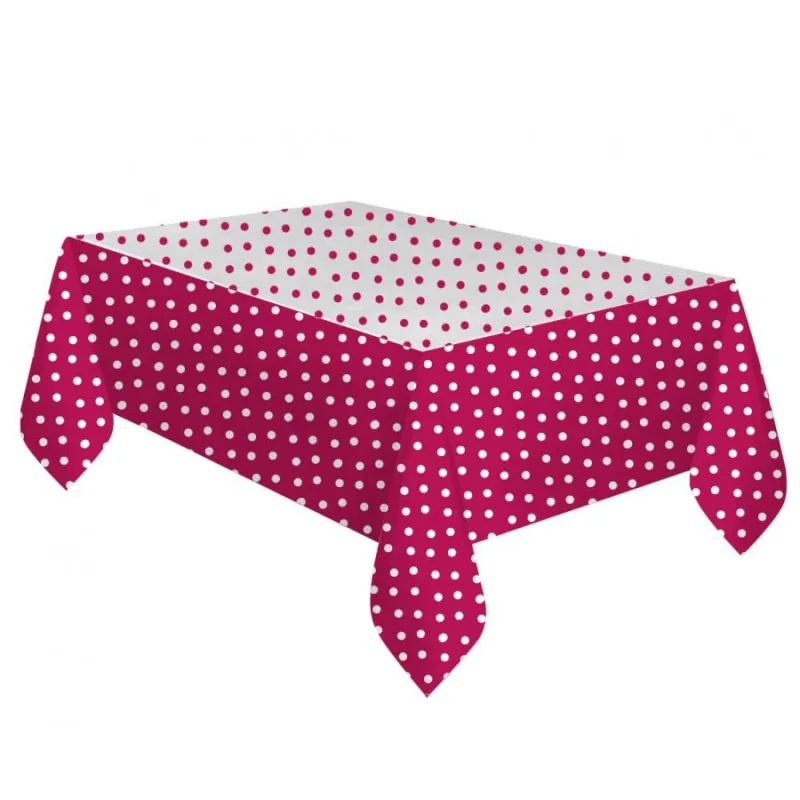 GODAN Plastový bodkovaný obrus magenta 132 cm x 182 cm