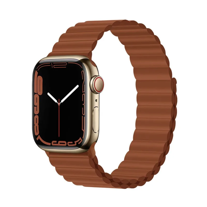 Devia remienok Deluxe Series Sport3 Silicone Magnet Band 40/41/42mm -Saddle Brown