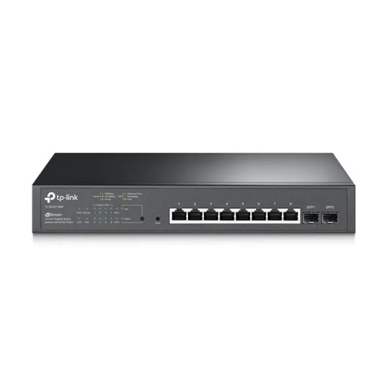 Omada 10-Port PoE+ Gigabit Smart Switch with 2 SFP Slots PORT: 8× Gigabit…