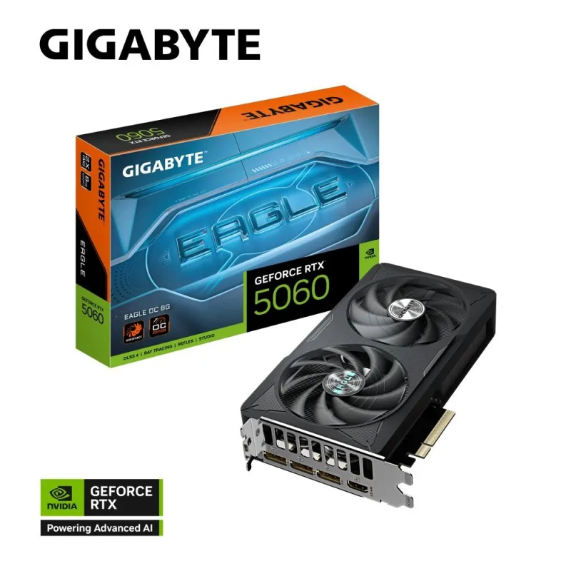 GIGABYTE VGA NVIDIA GeForce RTX 5060 EAGLE OC 8G, 8G GDDR7, 3xDP, …