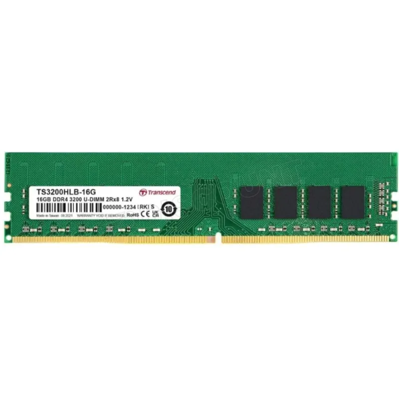 DDR4 DIMM 16GB 3200MHz TRANSCEND 2Rx8 1Gx8 CL22 1.2V TS3200HLB-16G