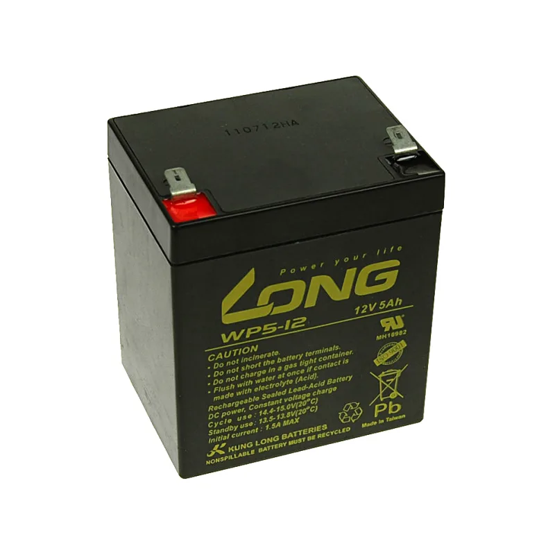 Long 12V 5Ah olovený akumulátor F2 PBLO-12V005-F2A