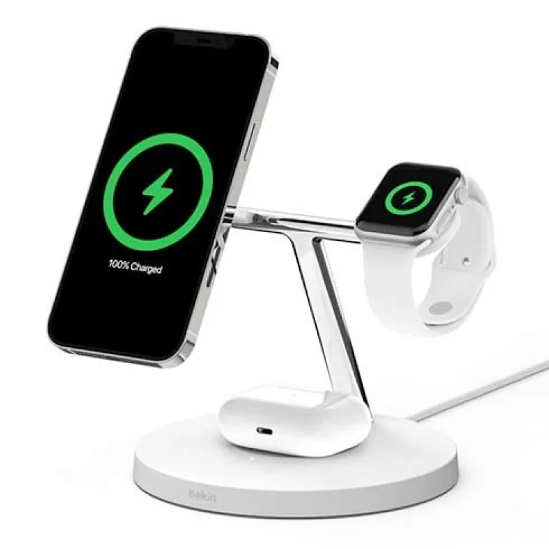 Belkin Boost Charge Pro 3-in-1 Wireless Charger with Magsafe 15W - White *Vystavený*