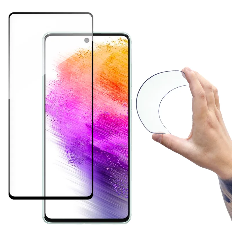 Wozinsky Full Cover Flexi Nano glass filmové tvrdené sklo s rámikom pre Samsung Galaxy A73 priehľadné