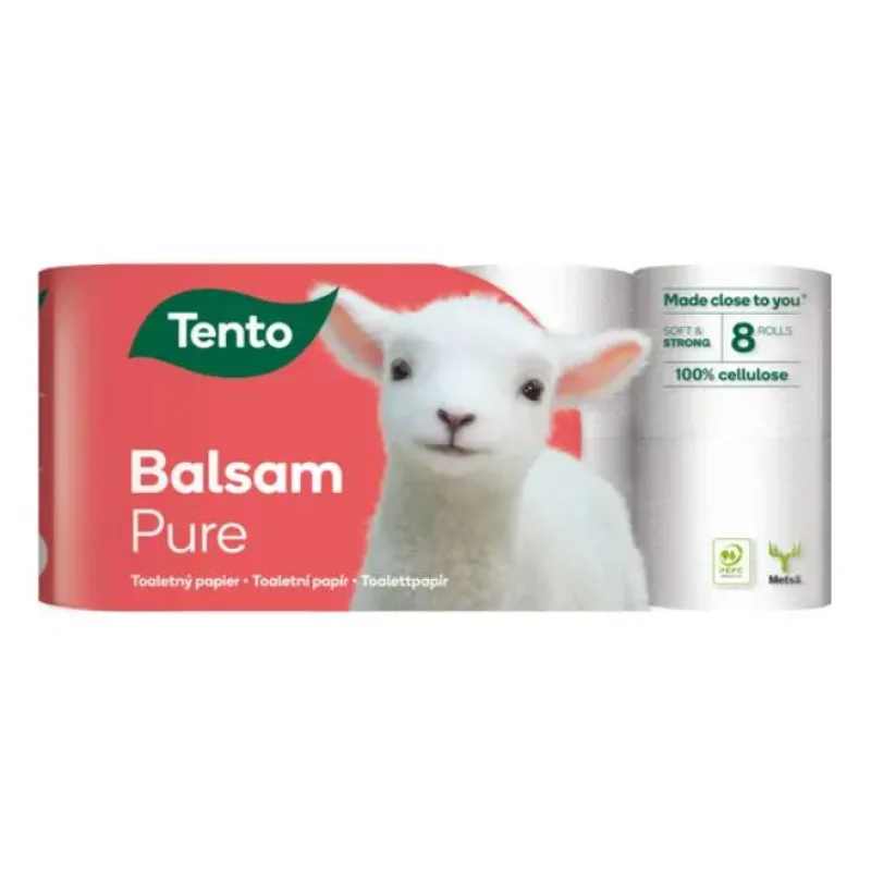 TENTO Balsam Pure toaletný papier 8 ks 3-vrstvový - 18m