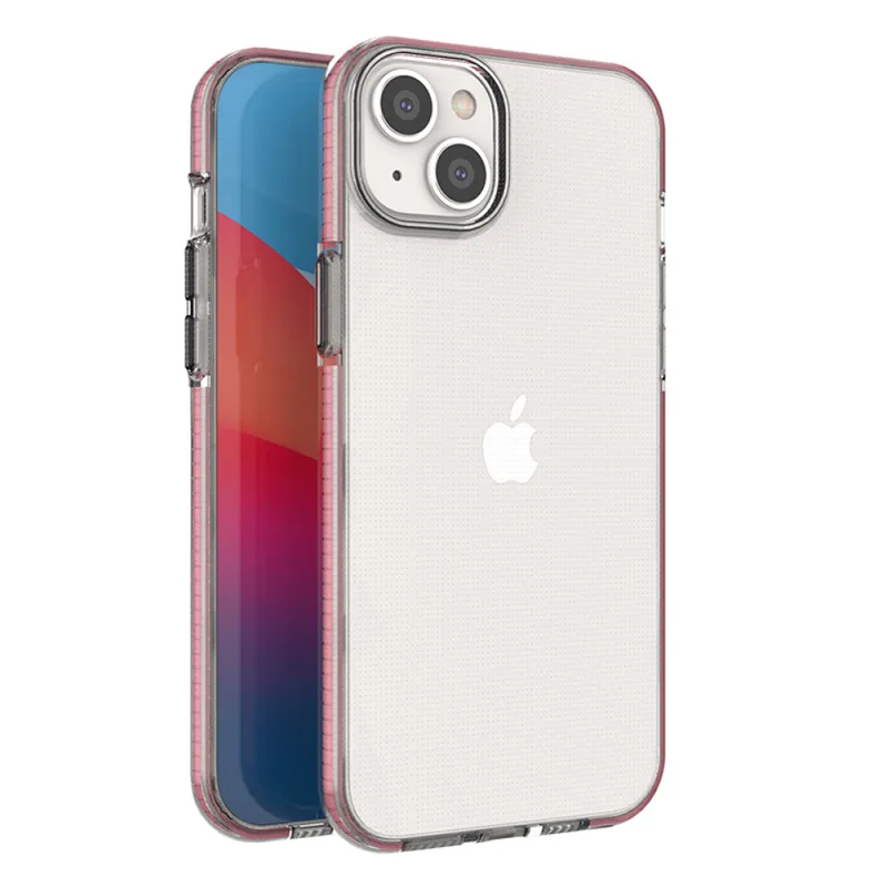 Silikónový obal Spring Case pre iPhone 14 Plus s rámom svetloružový