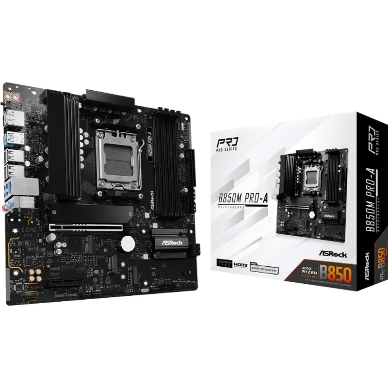 ASRock MB Sc AM5 B850M PRO-A, AMD B850, 4xDDR5, 1xDP, 1xHDMI, mATX…