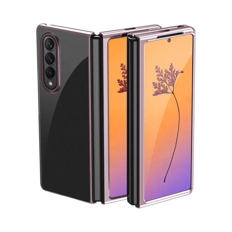 Plating Case pre kryt Samsung Galaxy Z Fold 4 s kovovým rámom ružový