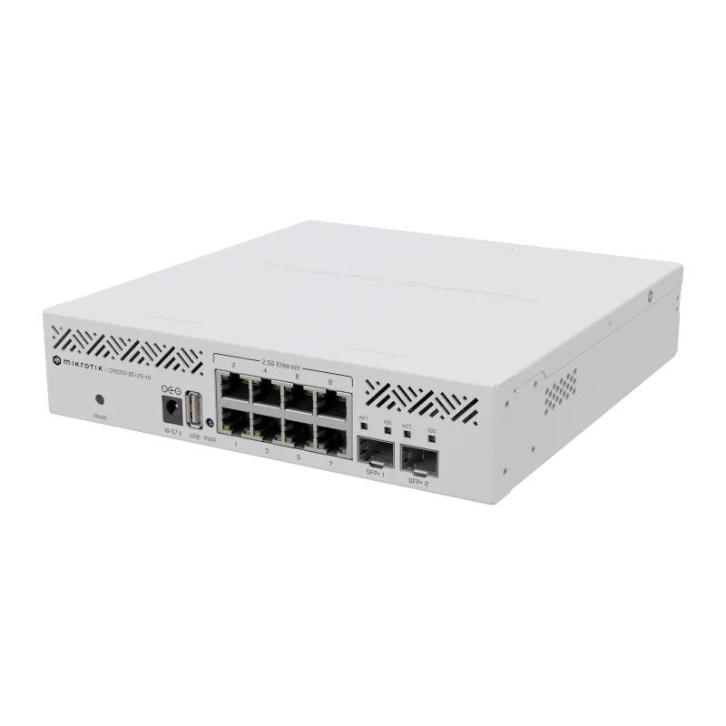 MIKROTIK RouterBOARD Cloud Router Switch CRS310-8G+2S+IN + L5 (800MHz, 256MB RAM, 8x 2,5GLAN, 2x SFP+, USB) deskto
