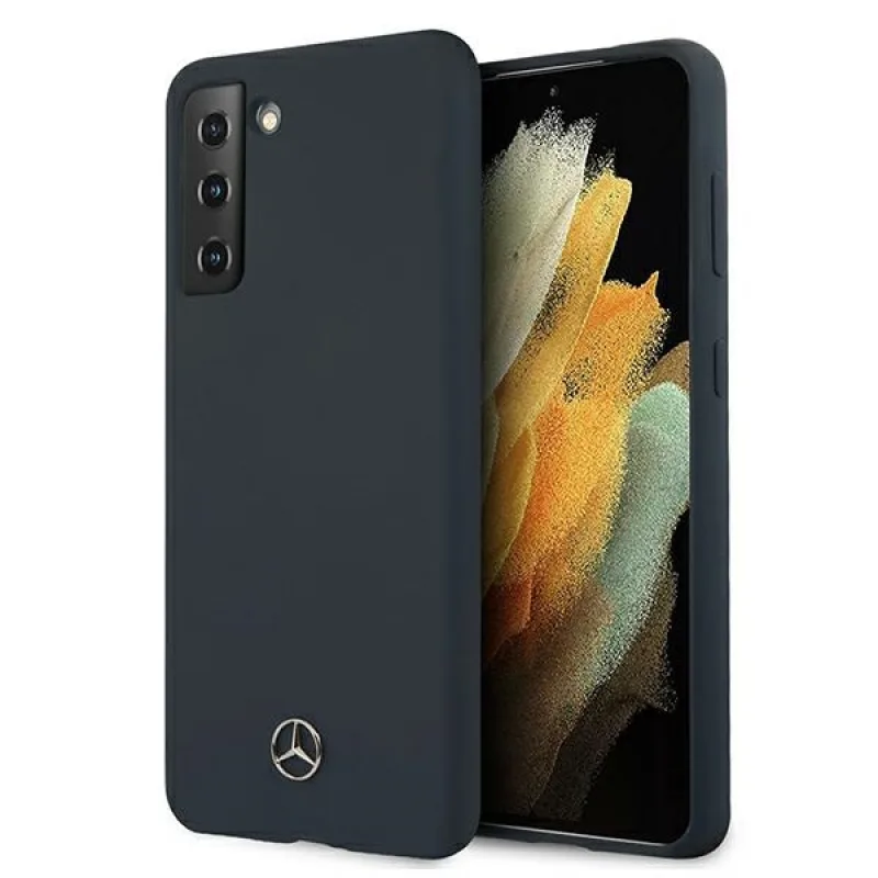 Púzdro Mercedes Silicone Line pre Samsung Galaxy S21+ - modré