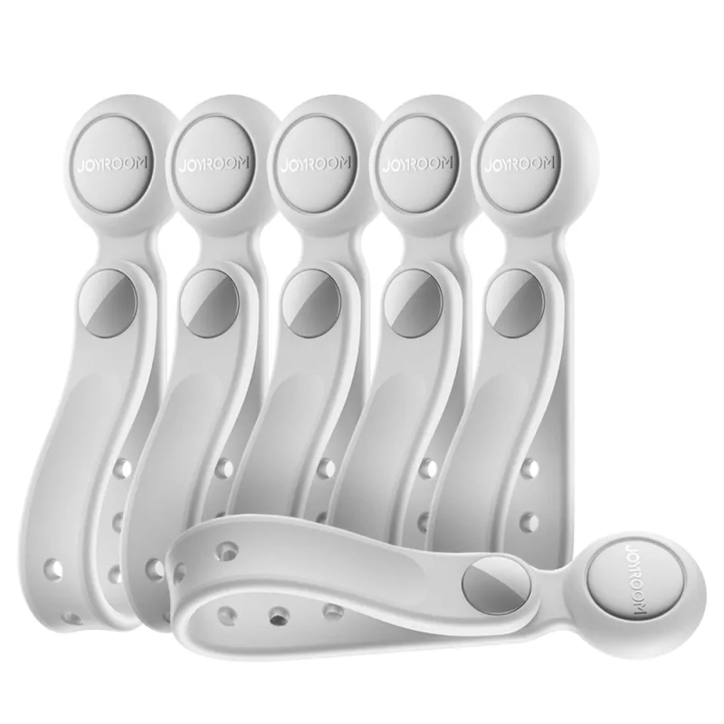 Organizér na káble Joyroom JR-ZS422 Silikónová čelenka s magnetom, sada 6 kusov – biela