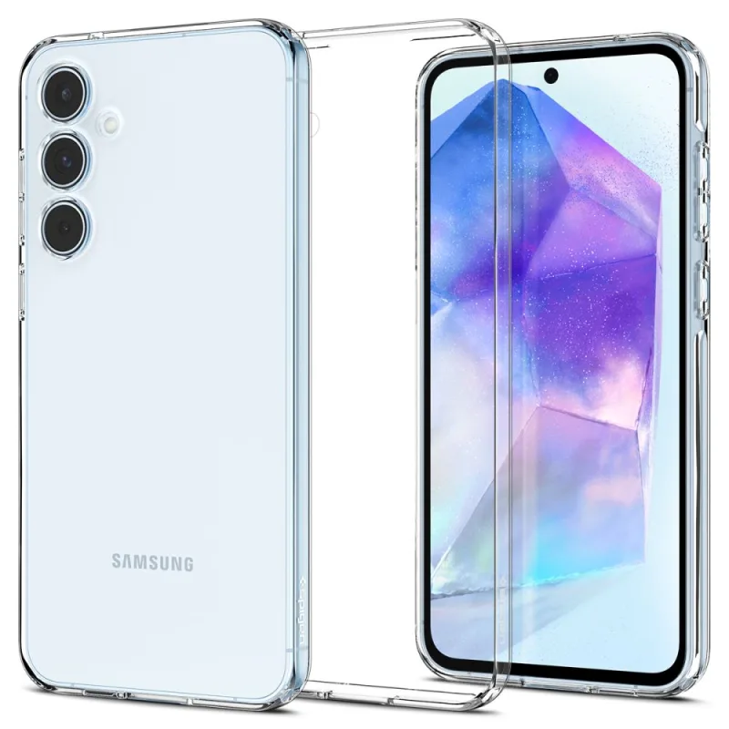 Puzdro Spigen z tekutých kryštálov pre Samsung Galaxy A55 5G – priehľadné