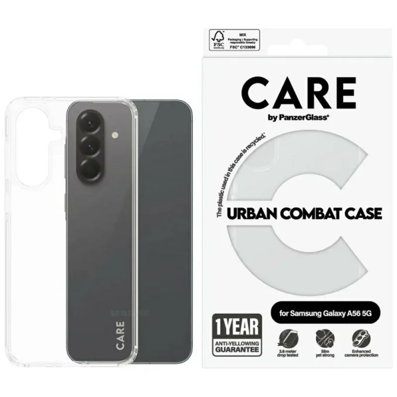 CARE by PanzerGlass Flagship Urban Combat Case pre Samsung Galaxy A56 5G – priehľadné
