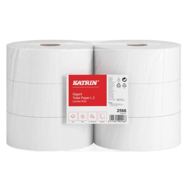 Katrin toaletný papier jumbo L250m super biely 2vrstvový balenie 6ks