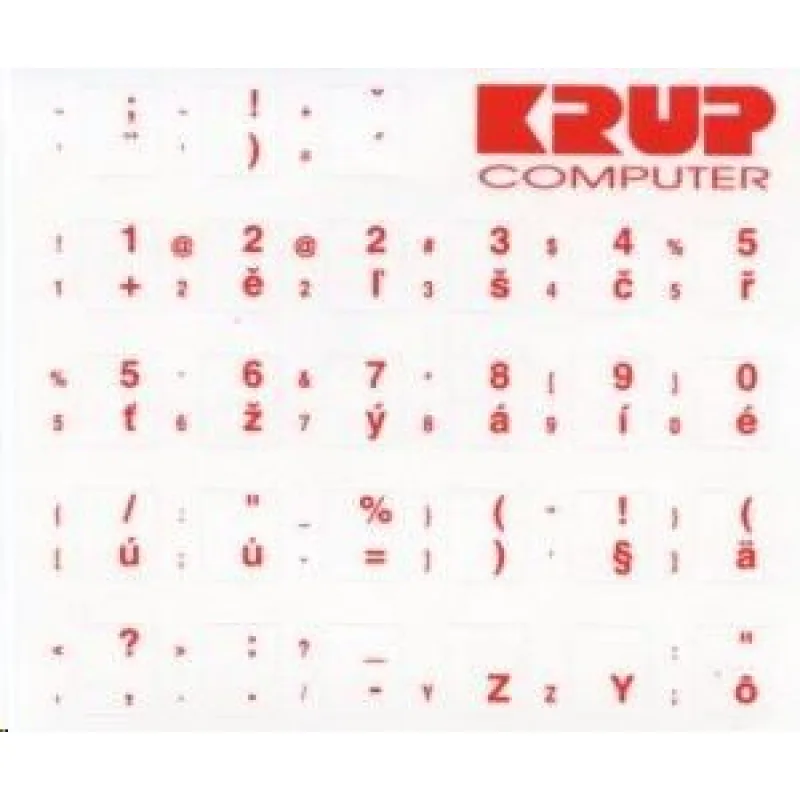 PremiumCord Česká přelepka na klávesnici - červená pkczr