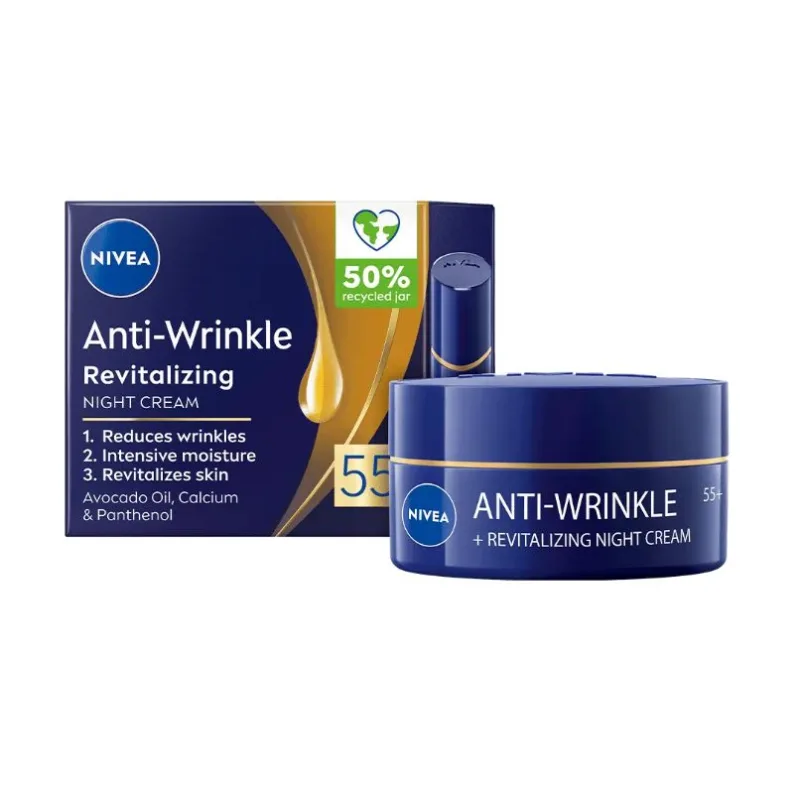 Nivea Obnovujúci nočný krém proti vráskam 55+ 50ml