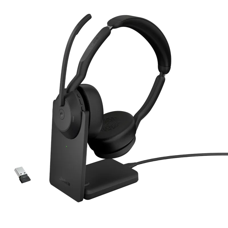 Jabra Evolve2 55/ Stereo/ ANC/ USB/ BT-USB/ Bezdrať/ MS/ Stand/ Čierna…