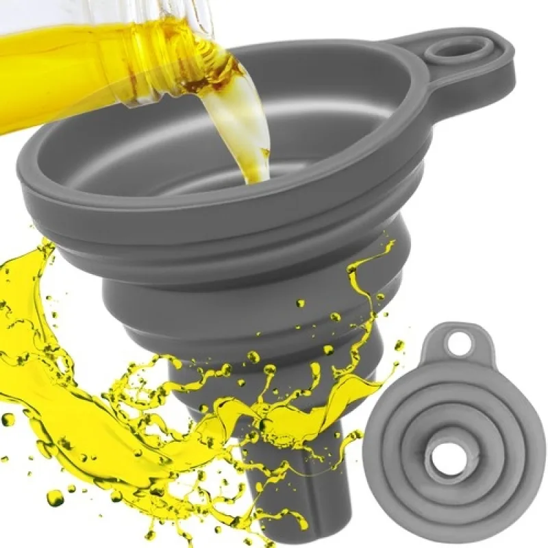 Ruhhy Skladací silikónový lievik šedý