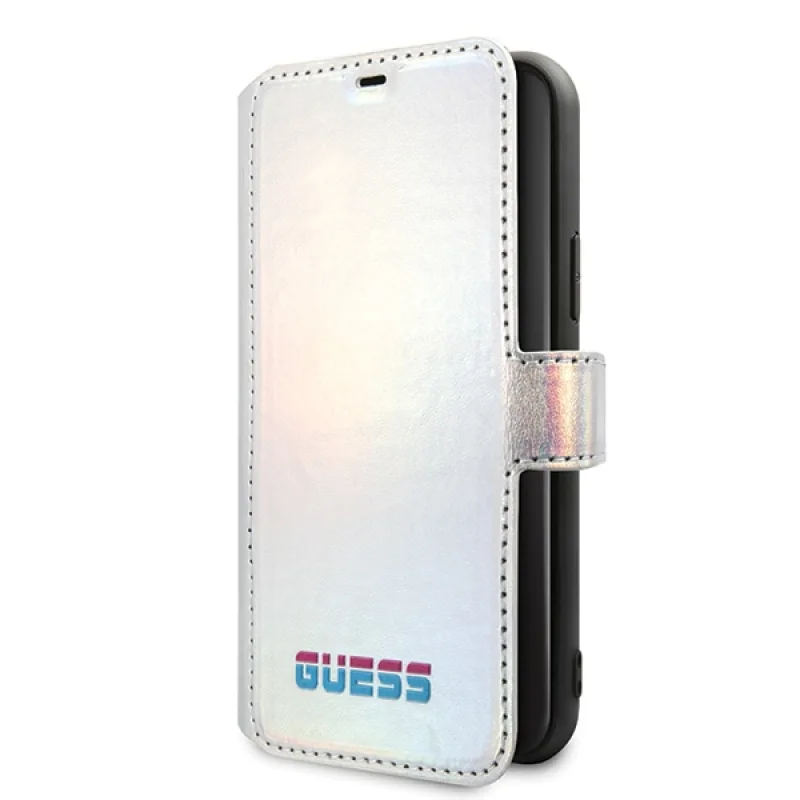 Guess GUFLBKN58BLD iPhone 11 Pro strieborná/strieborná kniha Iridescent