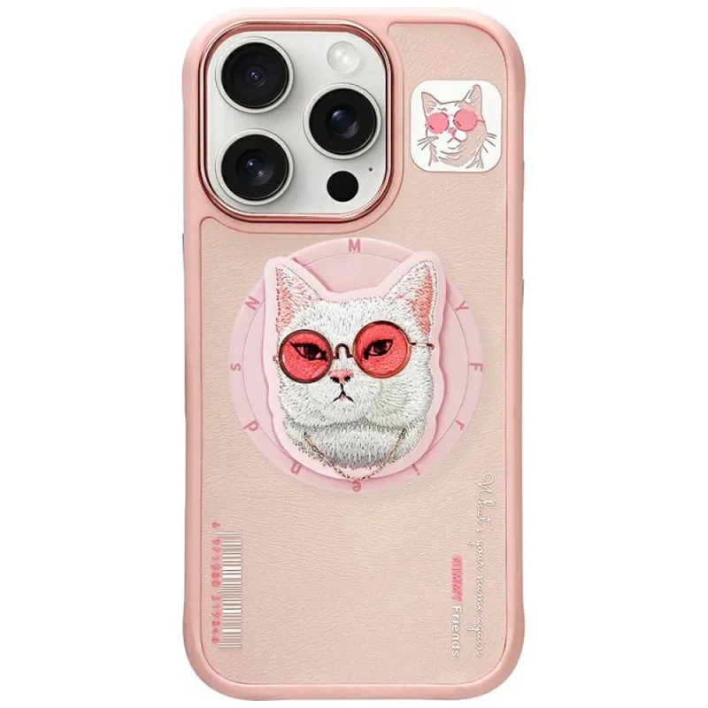 Puzdro Nimmy Glasses Cool Cat MagSafe Case pre iPhone 16 Pro – ružové