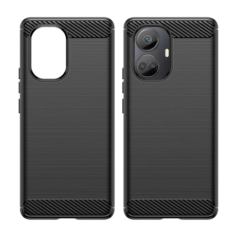 Puzdro Carbon Case pre Realme 10 Pro+ flexibilný silikónový karbónový kryt čierny