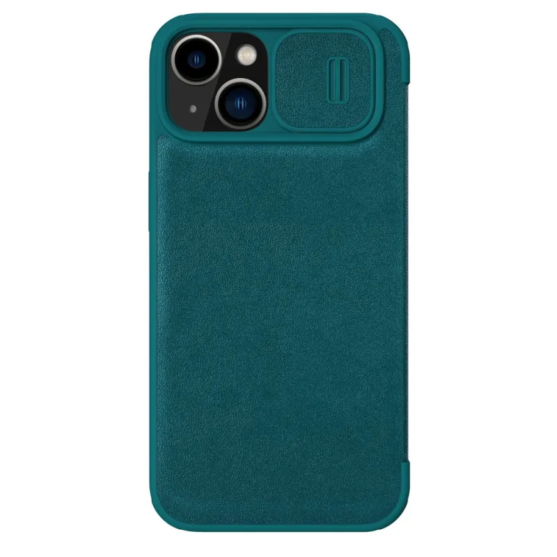 Nillkin Qin Leather Pro Case Kryt fotoaparátu iPhone 14 Plus Kryt puzdra Flip Case zelené