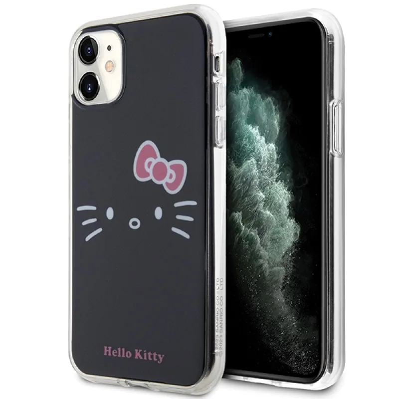 Obal Hello Kitty IML Kitty Face pre iPhone 11 / Xr - čierny