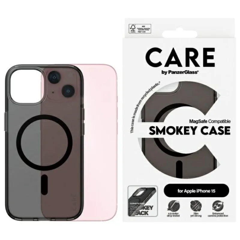 Care PanzerGlass Flagship Case MagSafe pre iPhone 15 - čierne